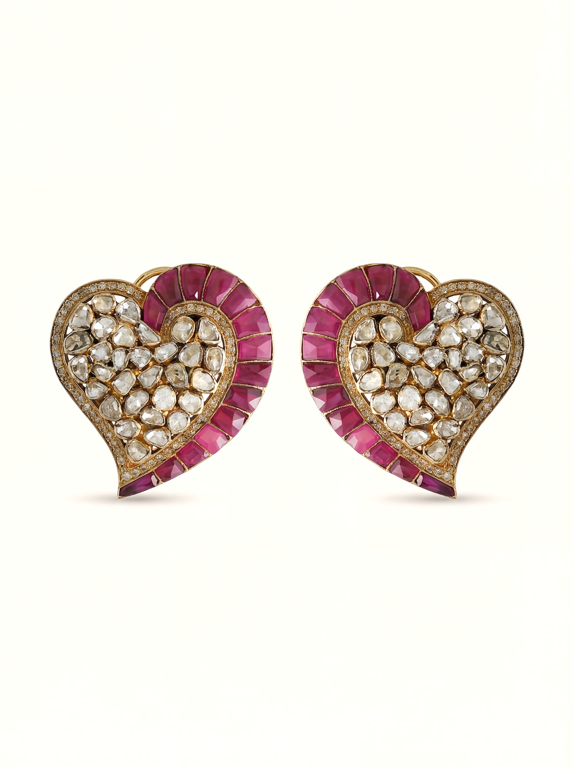 Dank Polki 14 Karat Gold Studs