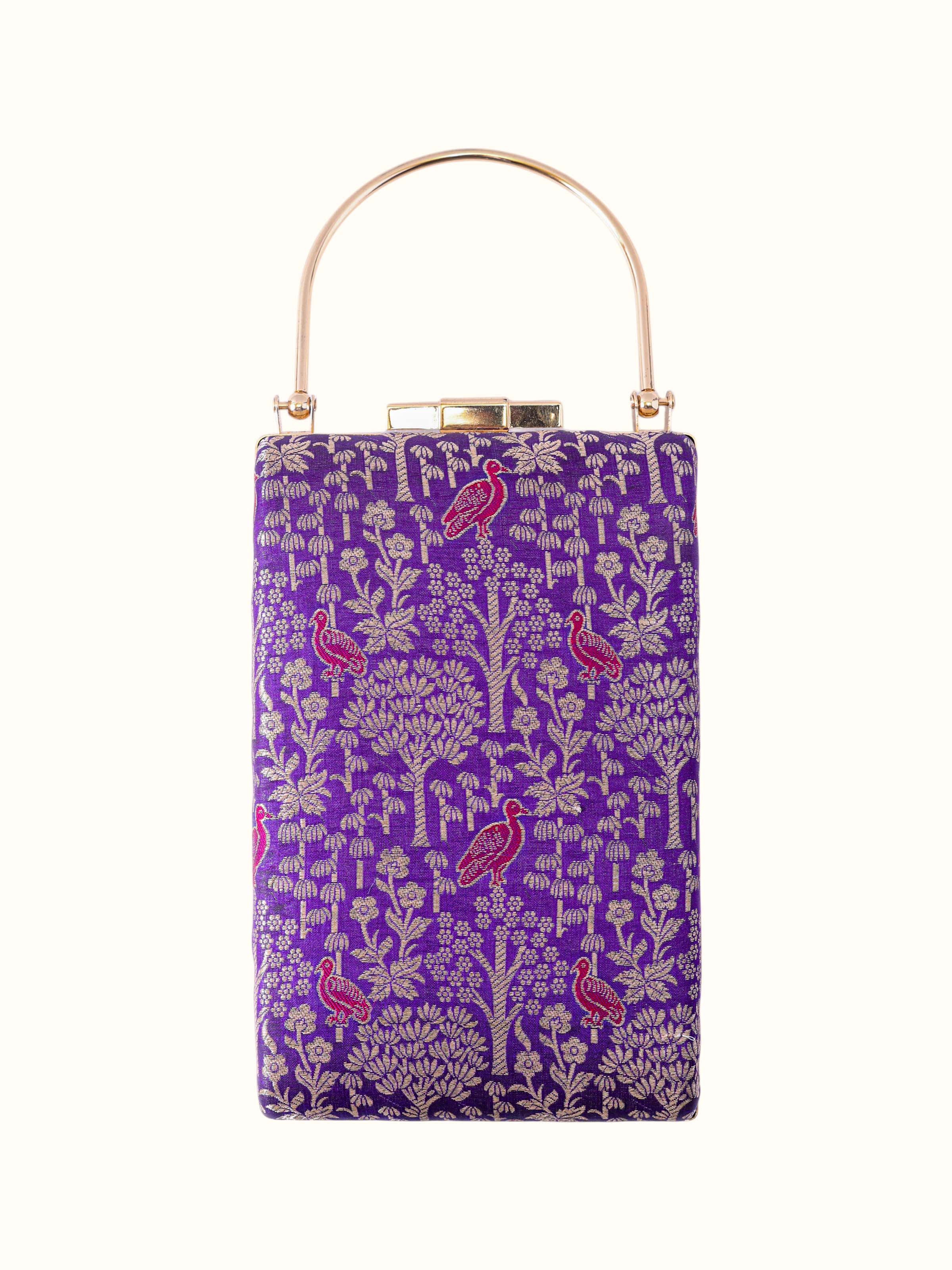 Purple Handwoven Brocade Handbag