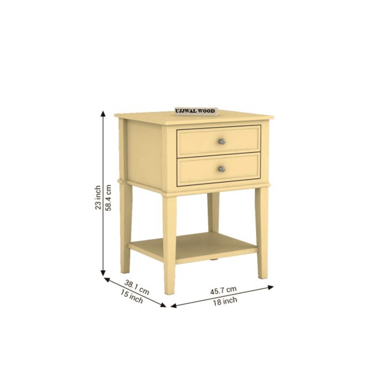 Haze Mango Wood Side and End Table in Yellow Finish