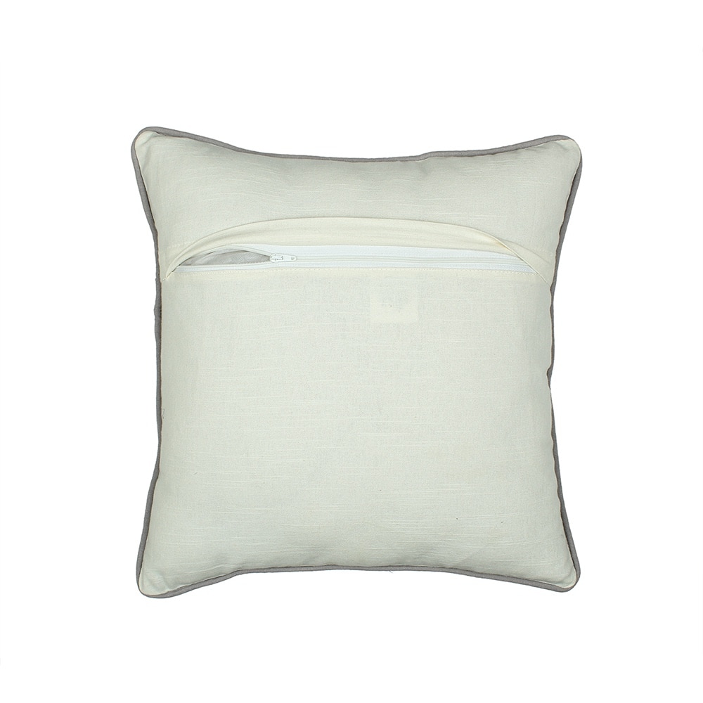 Blooming Florals Set Of 2 Cushion Cover With Grey Colour