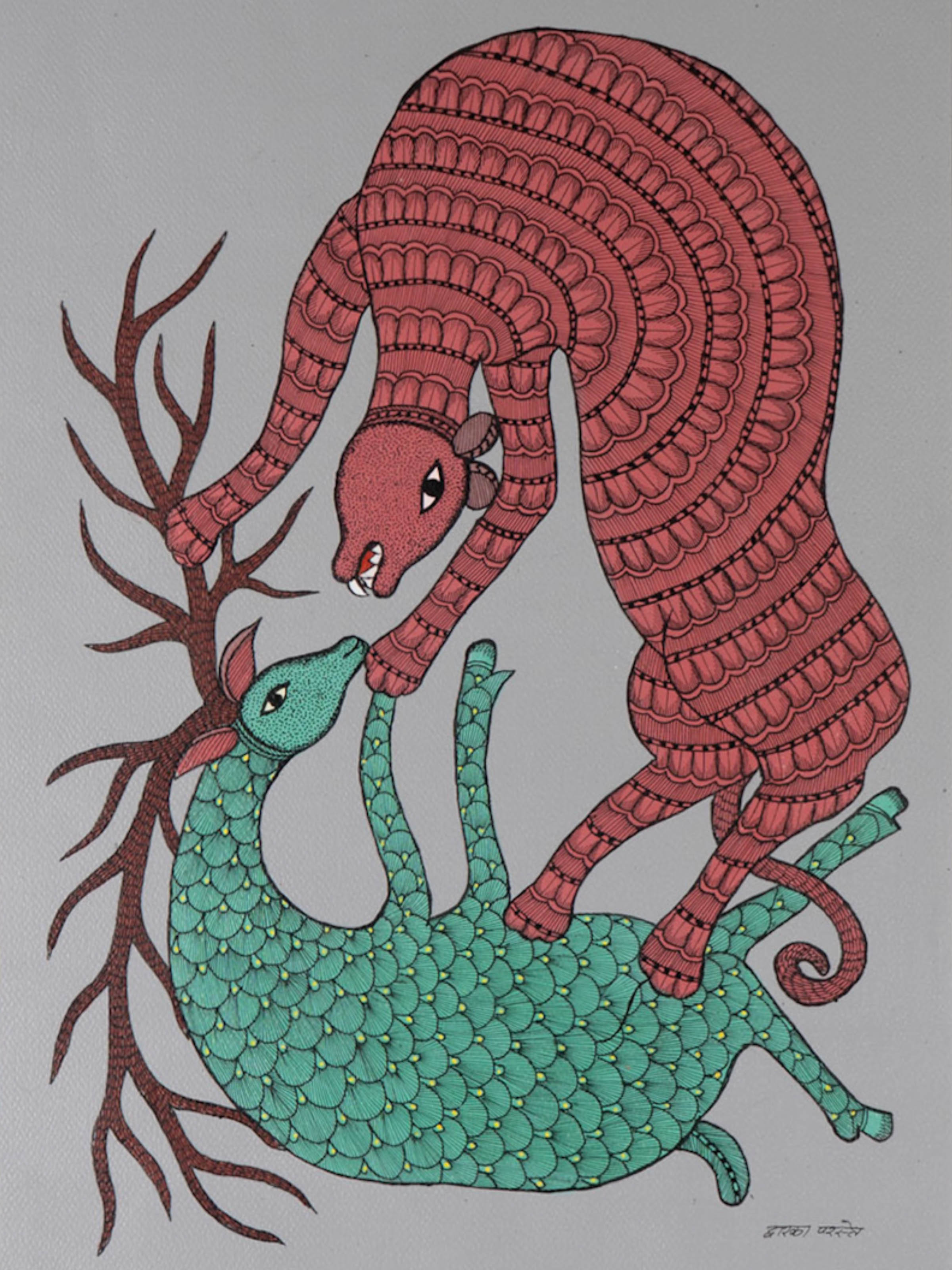 Forest Duel Gond Art