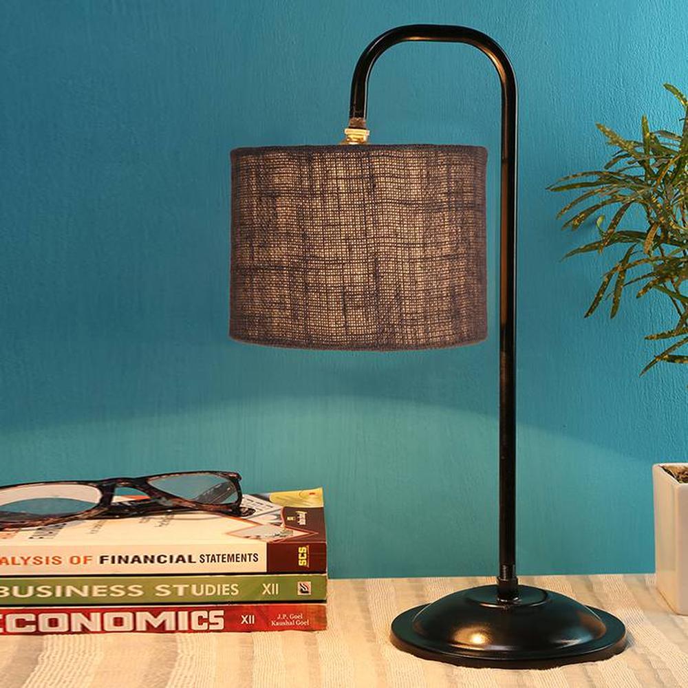 Blake Grey Jute Shade Iron Table Lamp - Devansh