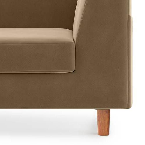 Rubik Luxe 3 Seater Fabric Sofa in Fawn Velvet Colour