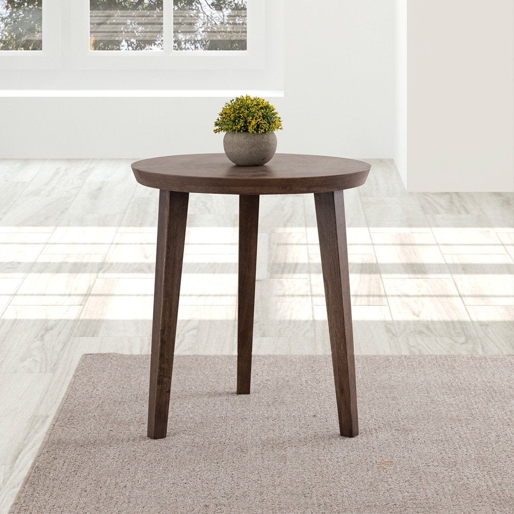 Metalsmith Elegant Side Table – Solid Wood, Walnut Ash Finish (Medium) - Metalsmith