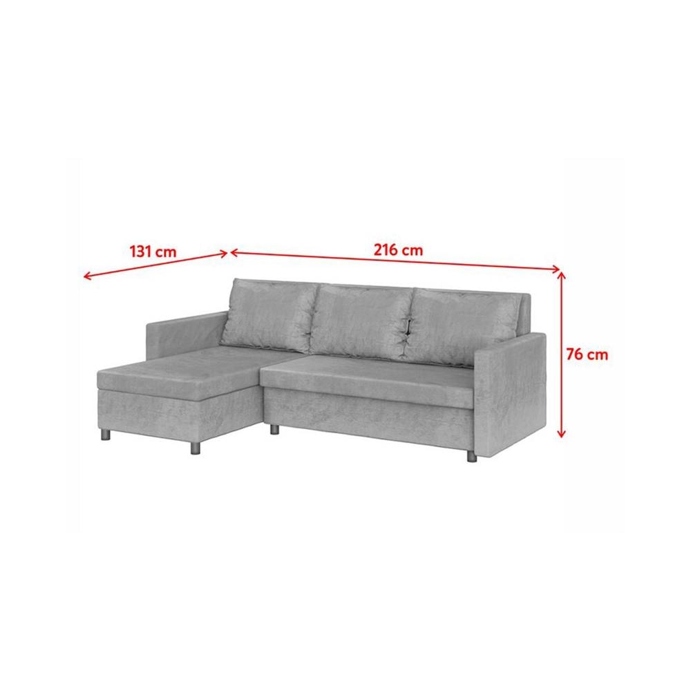 Wego 3 RHS Sofa cum Bed with Storage in Grey Colour