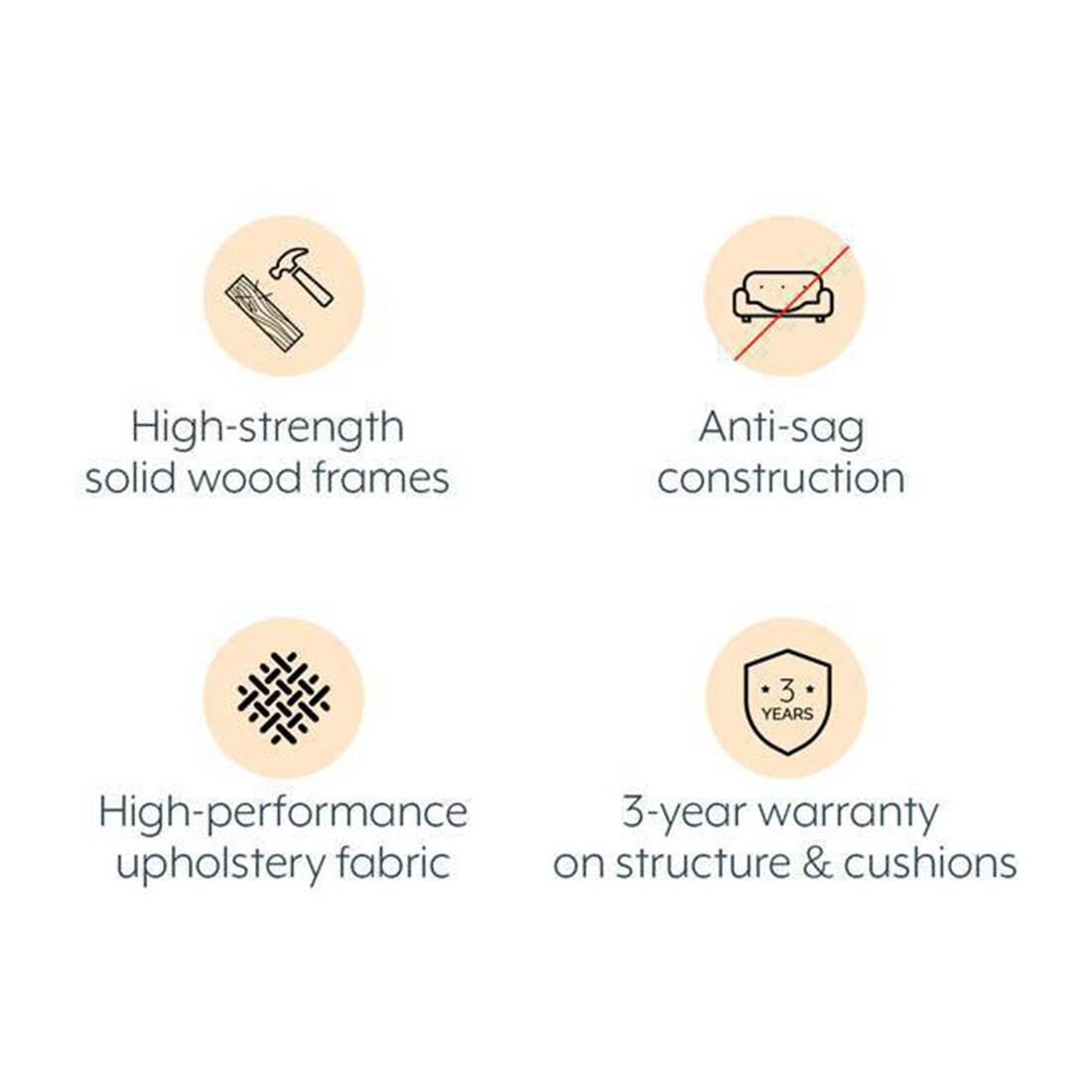 Apollo 1 Seater Fabric Sofa in Pearl Colour