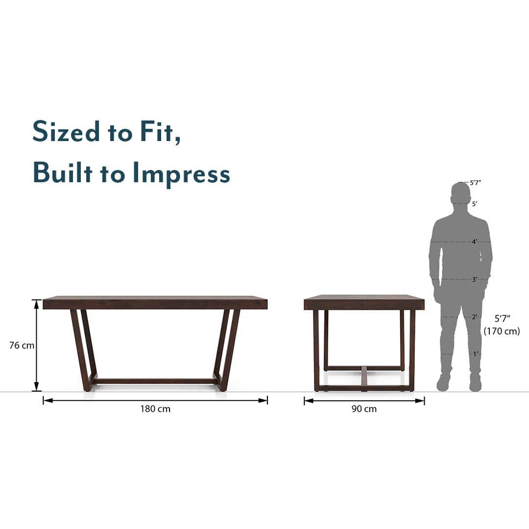 Caprica 6 Seater Dining Table In Mango Walnut Finish
