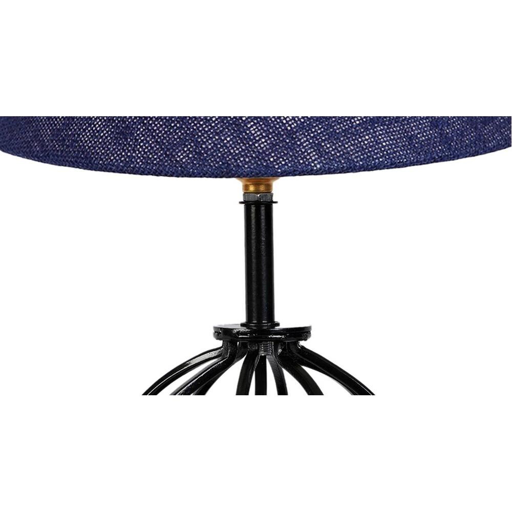 Cali Blue Jute Table lamp with Iron Base
