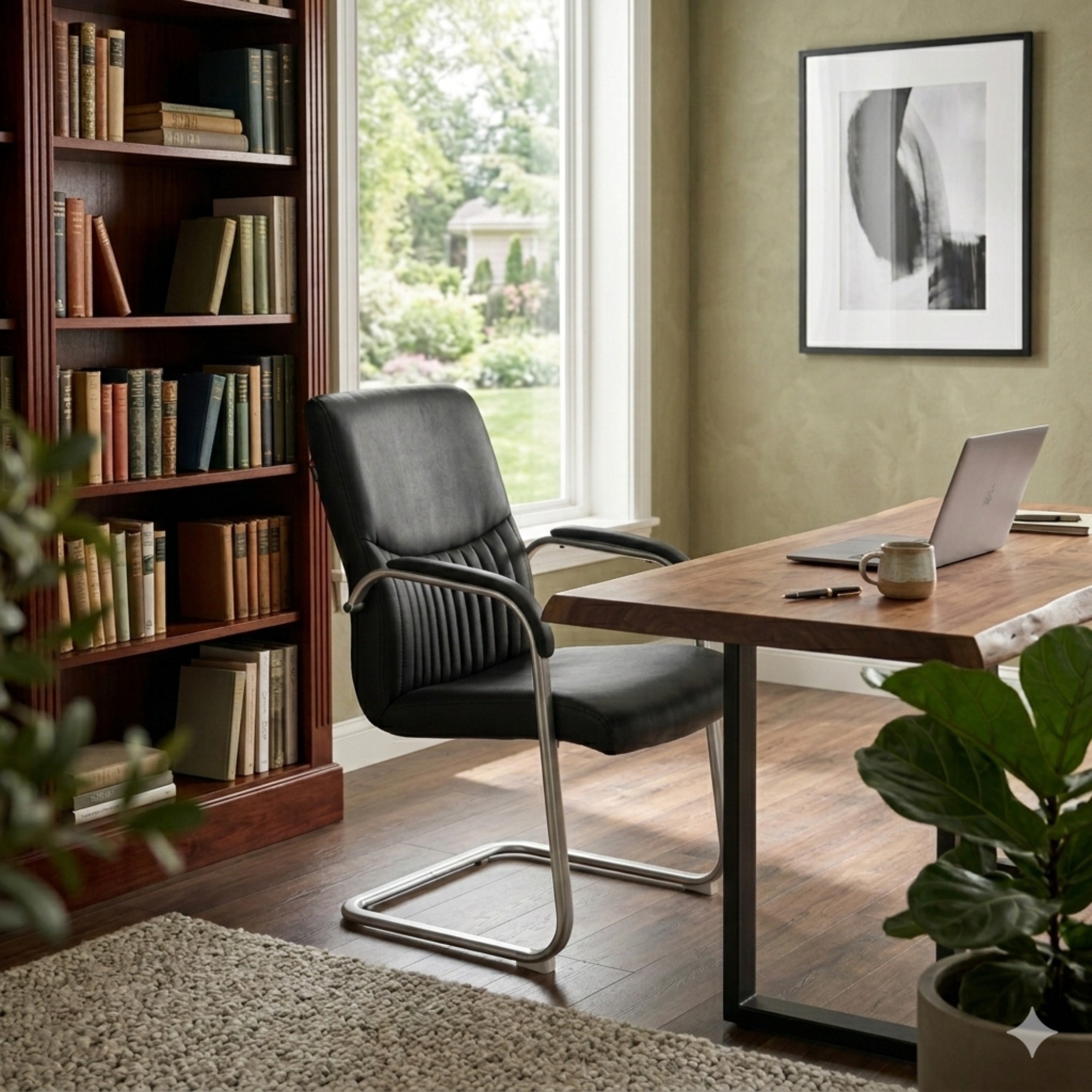 Superb Cantilever Chair In Black - Adiko Systems