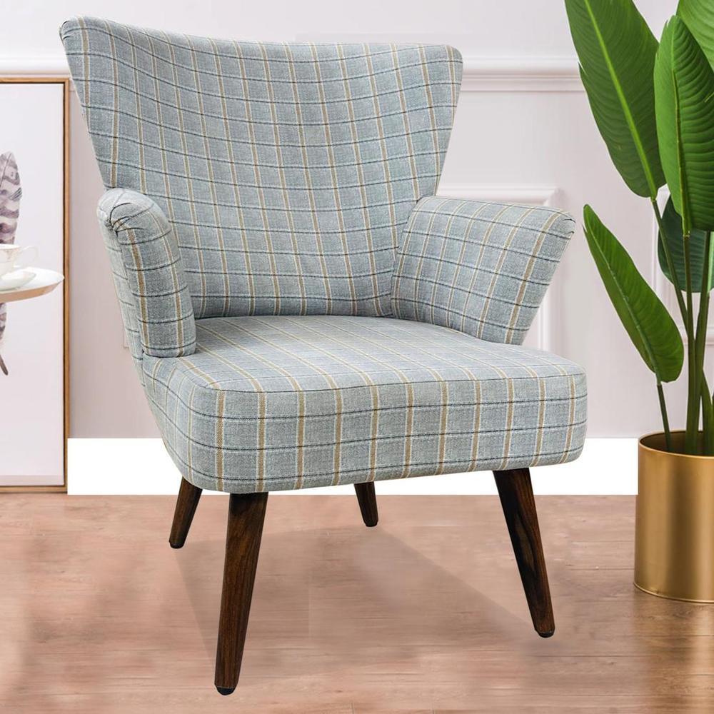 Machai Solid Wood Lounge Chair In Grey Colour