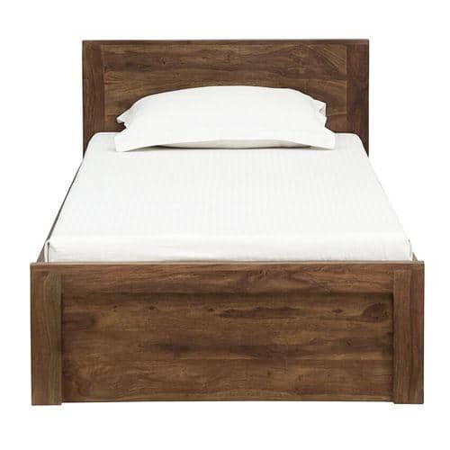 Monarch Solid Wood Single Size Non Storage Bed in Teak Finish