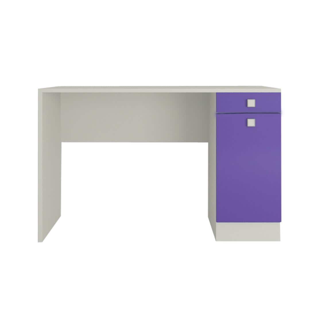 Celestia Kids Study Desk with Shuttered Cabinet and Drawer in Lavender Purple Colour