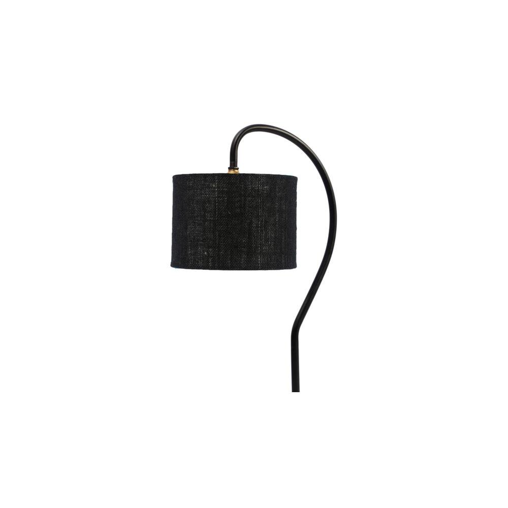 Black Jute Curvy table lamp with Iron Base (SP18)