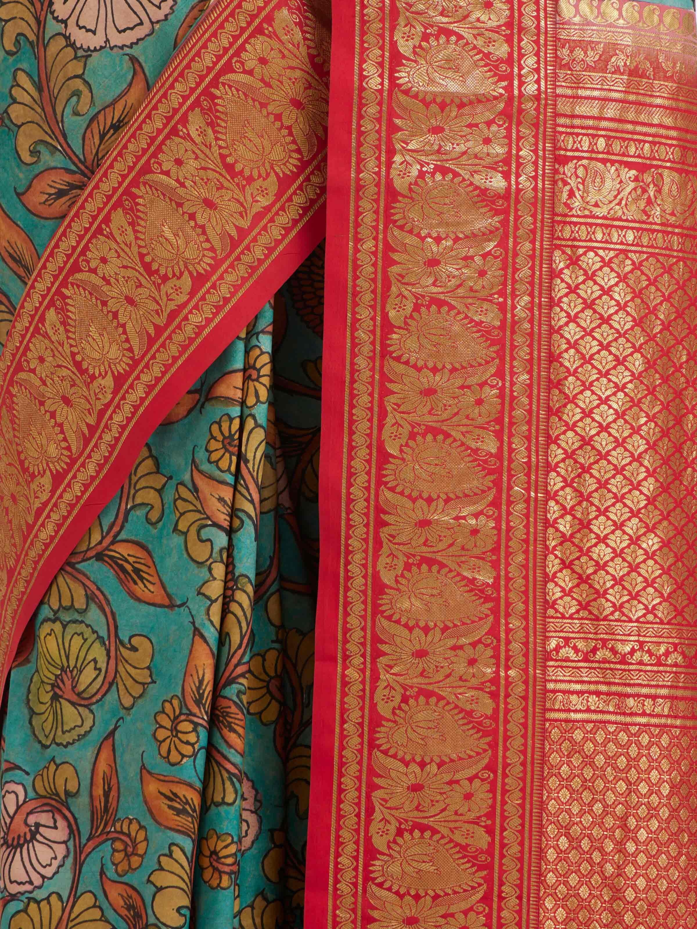 Kalamkari Kanchi Silk Saree