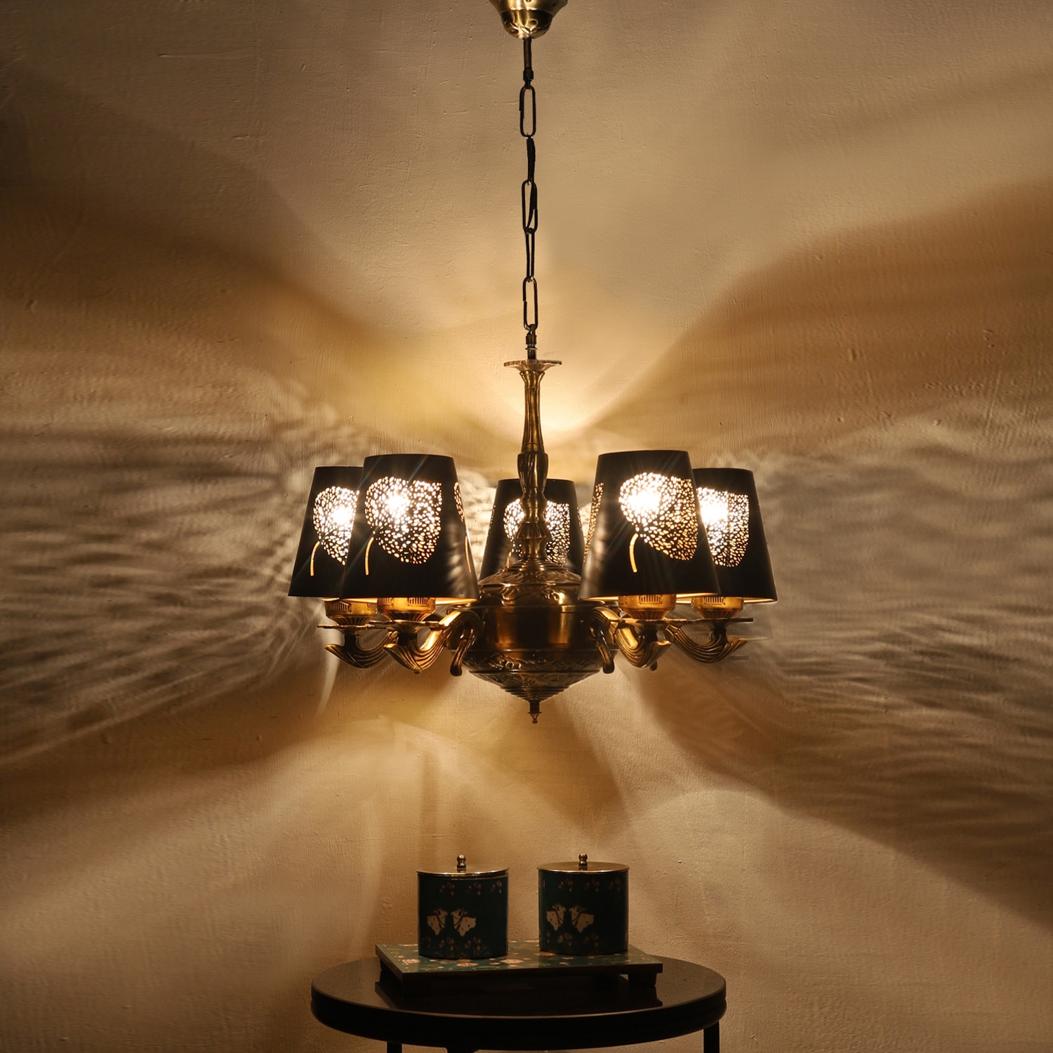 Devansh Dual Steel Metal  Wallmounted Lamp With Beige Jute  Shade