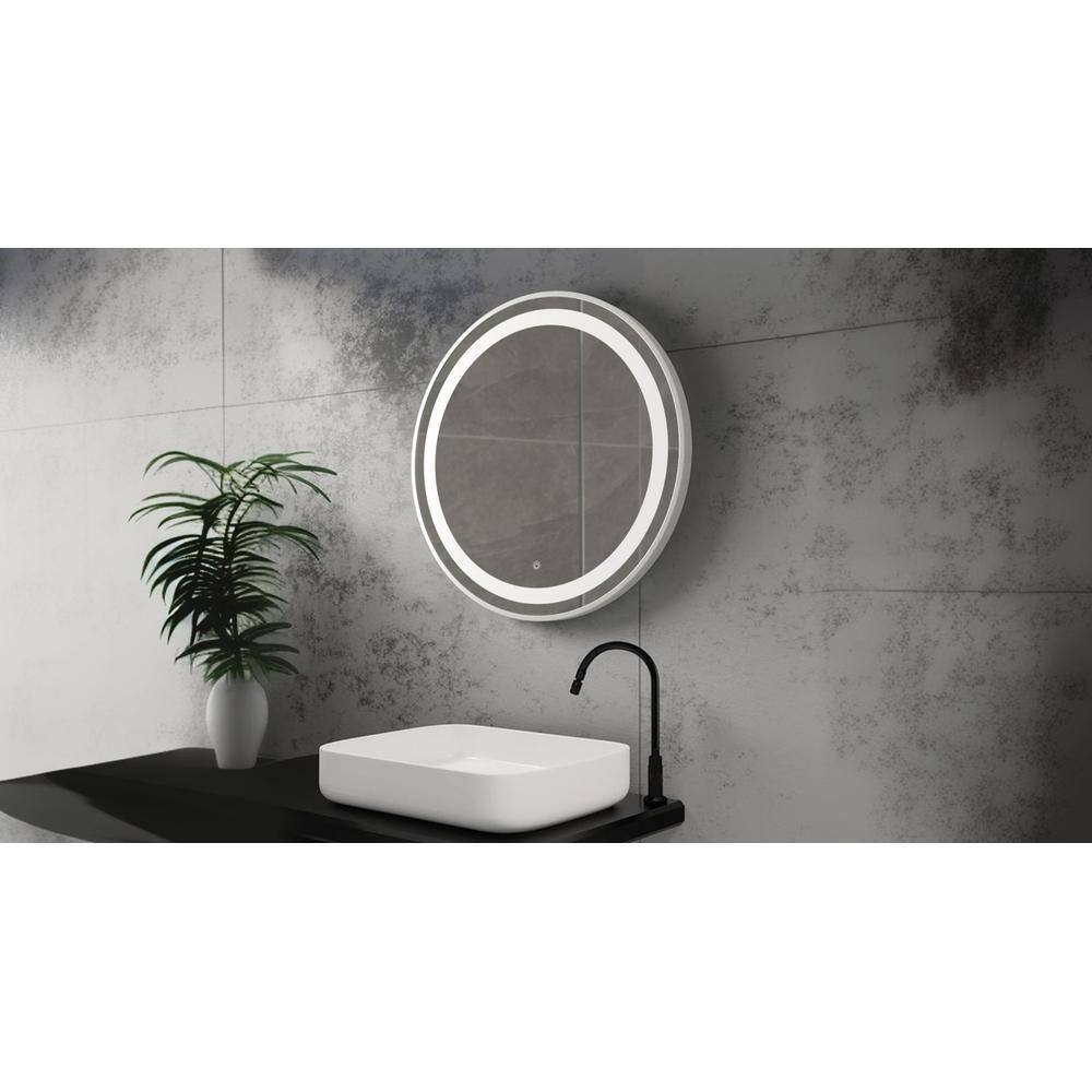 Aluminium LED Circle Decorative wall mirror by elegant arts and frames (Mirror size 800 mm)