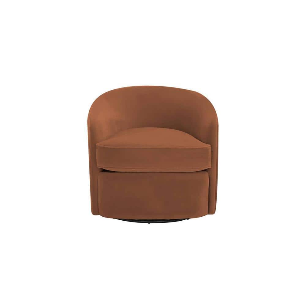 Andean Swivel Solid Wood Accentrel Chair in Brown Colour