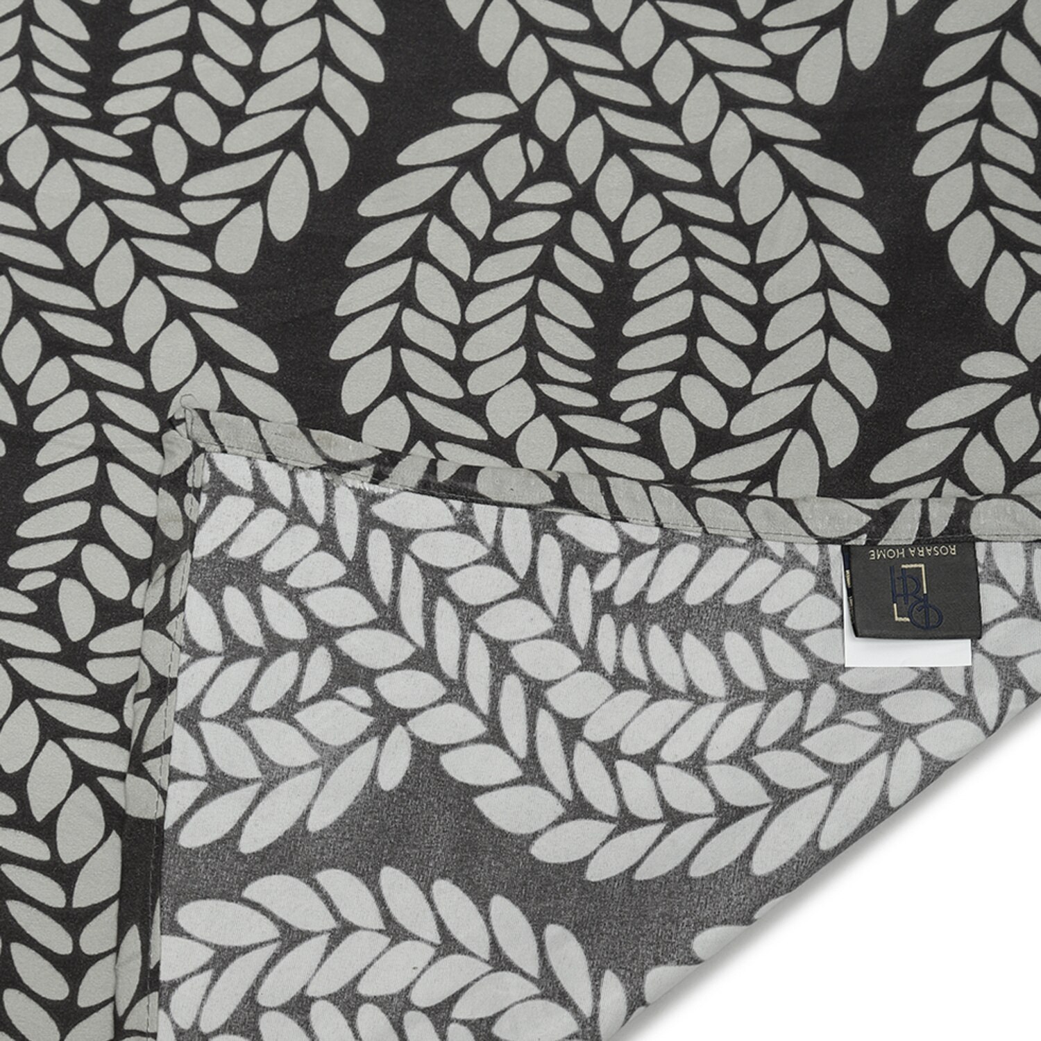 Grey Floral 180 TC Flat 1 Queen  Bedsheet with 2 Pillow Covers