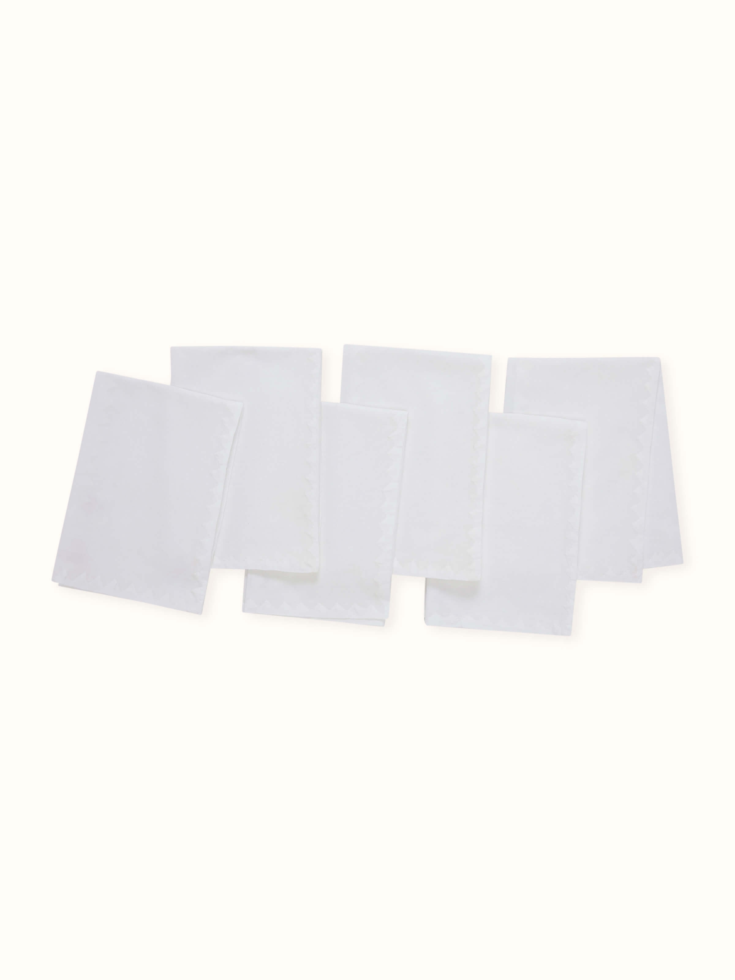 Shubra Daraz white Solid Cotton Chikankari Hand Embroidery Dinner Napkins (6 Pcs)