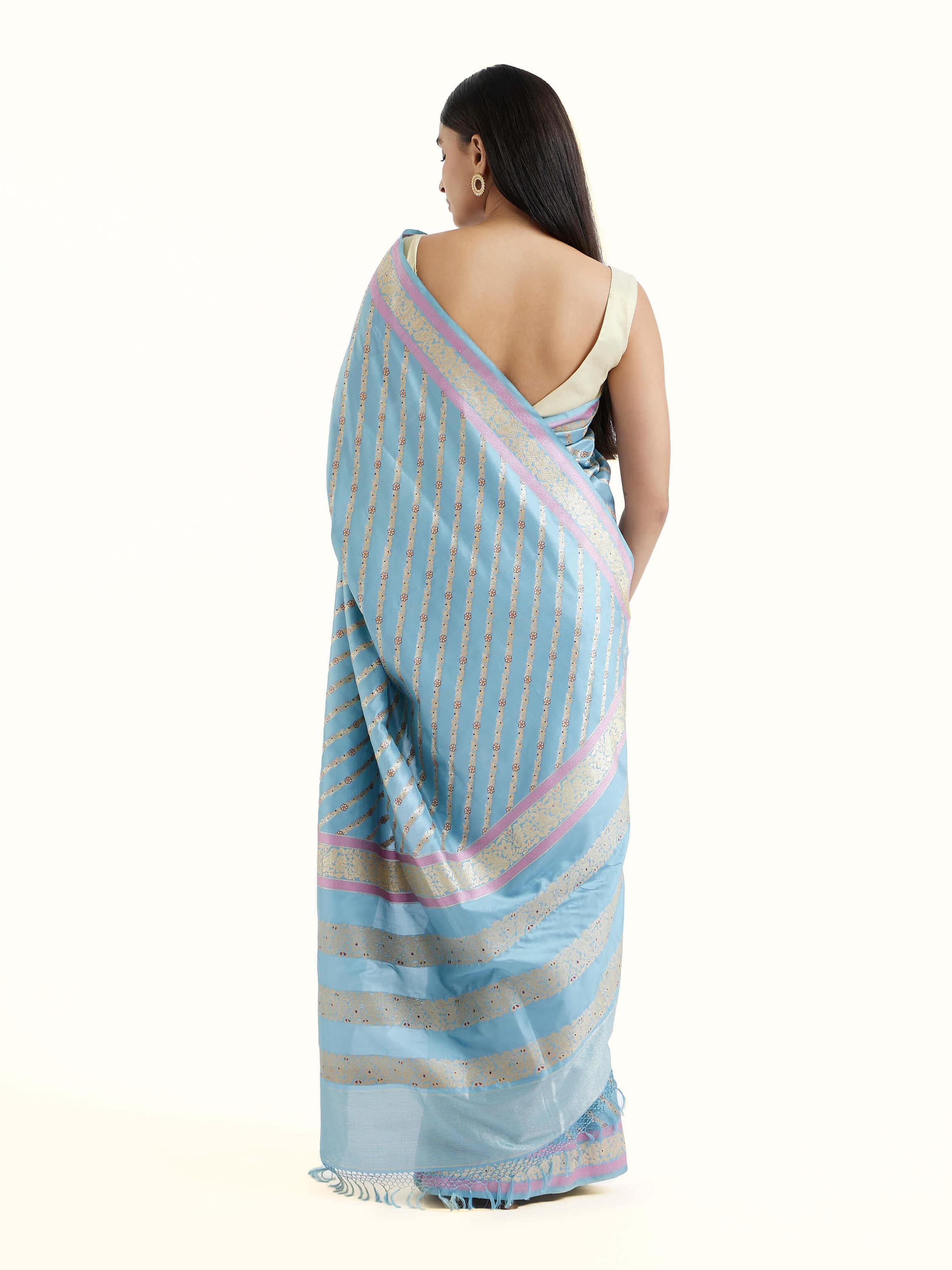 Light Blue Silk Banarasi Saree