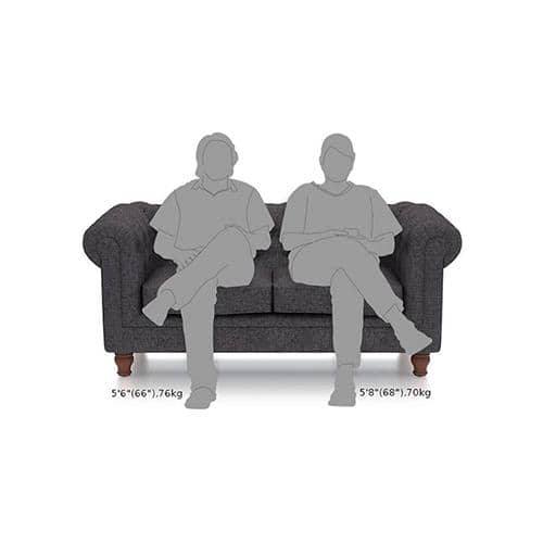 Winchester Essential 2 Seater Fabric Sofa in Steel Colour