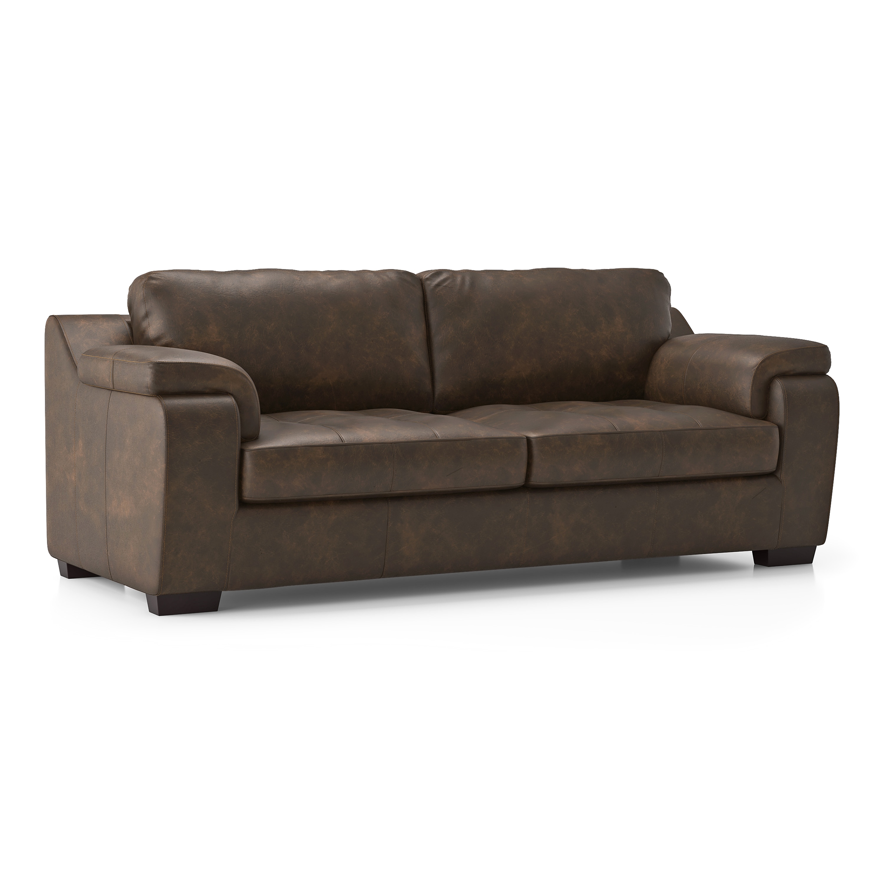 Trissino 3 Seater Luxury Italian Leather Sofa In French Roast