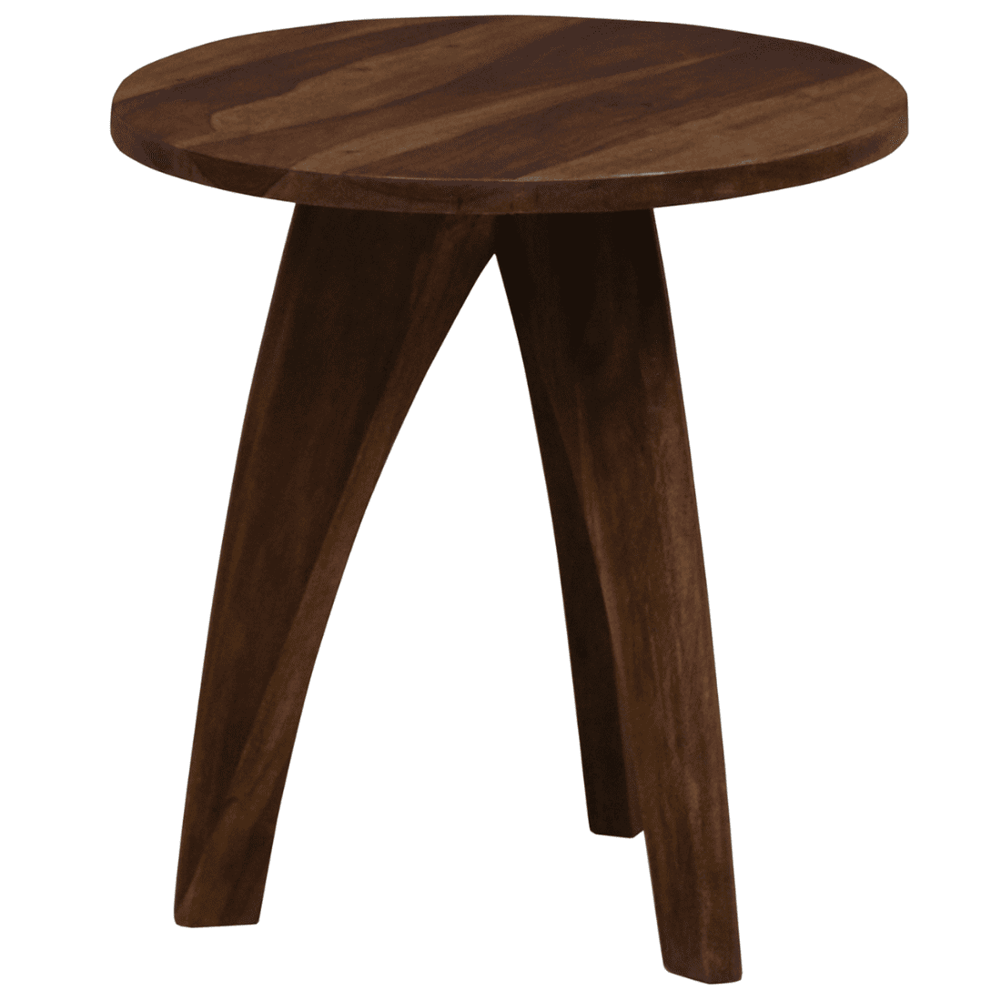 Crescent Solid Wood  Side Table Walnut Finish