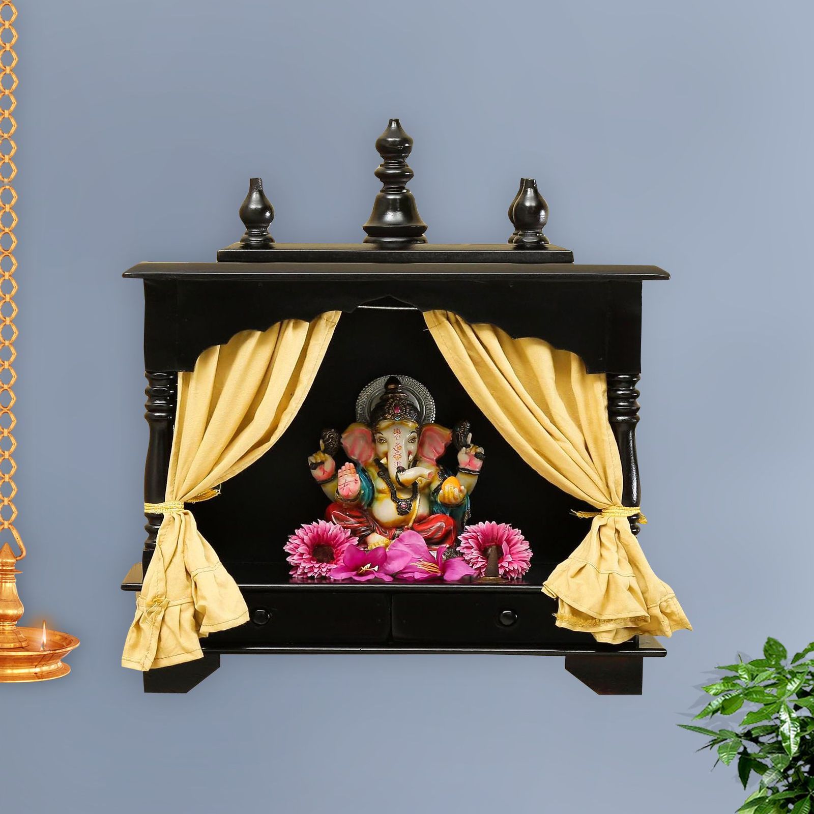 D'Dass  Sheesham Wood and Mdf Temple For Pooja In Home and Office