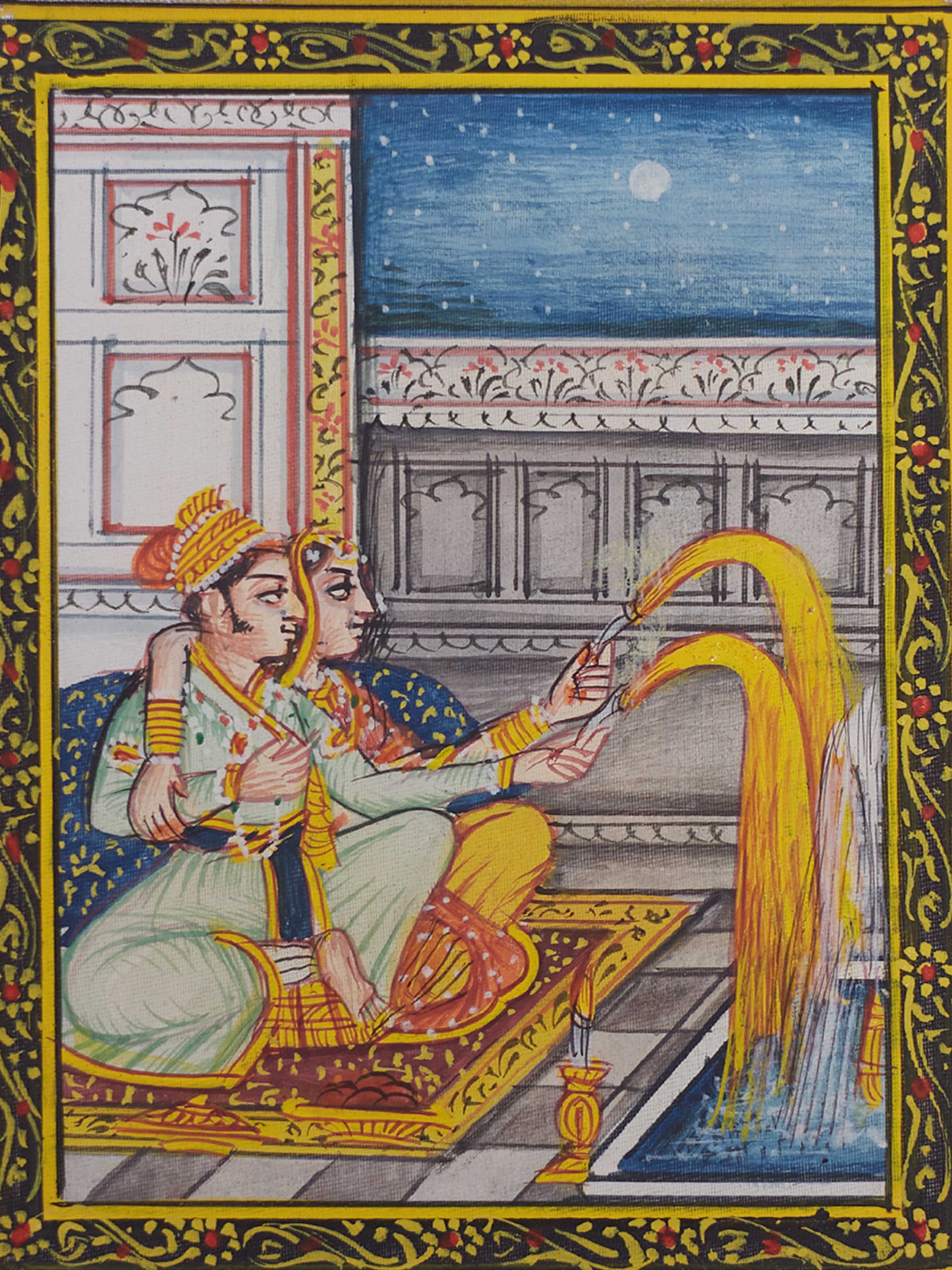 Royal Love Scene Miniature Painting