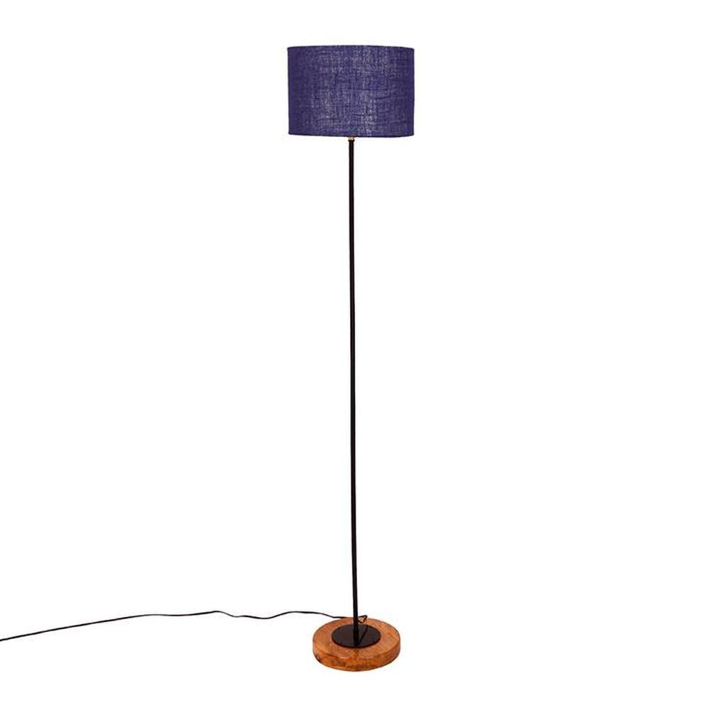 Estelle Blue Cotton Shade Floor Lamp - Devansh