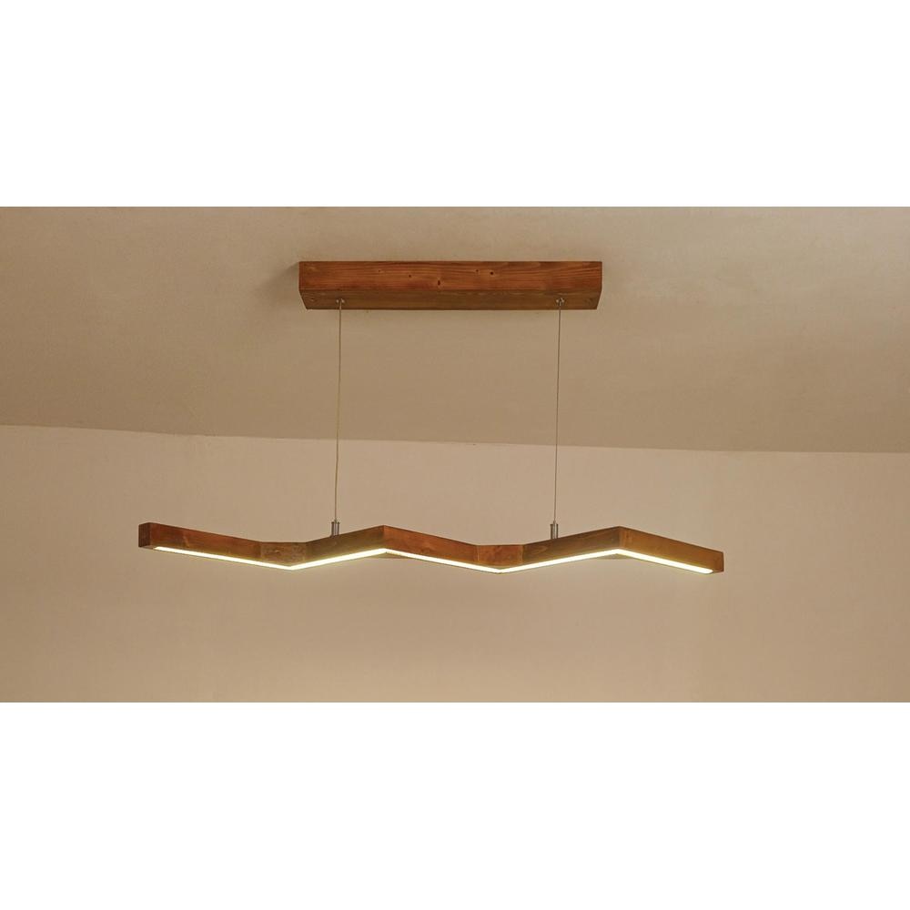 Twist 36 Brown Wooden LED Hanging Lamp