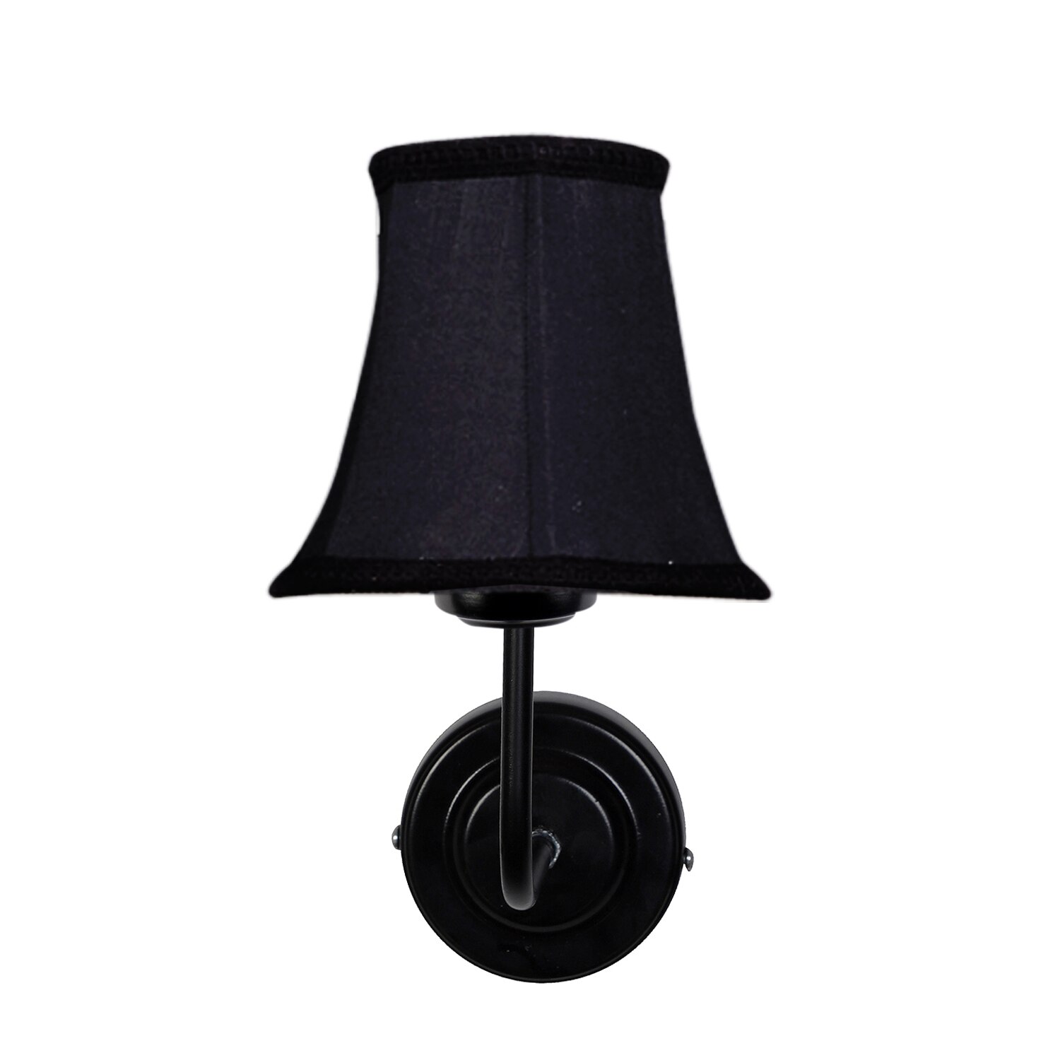 Devansh Black Wall Mounted Lamp With Black  Cotton Shade