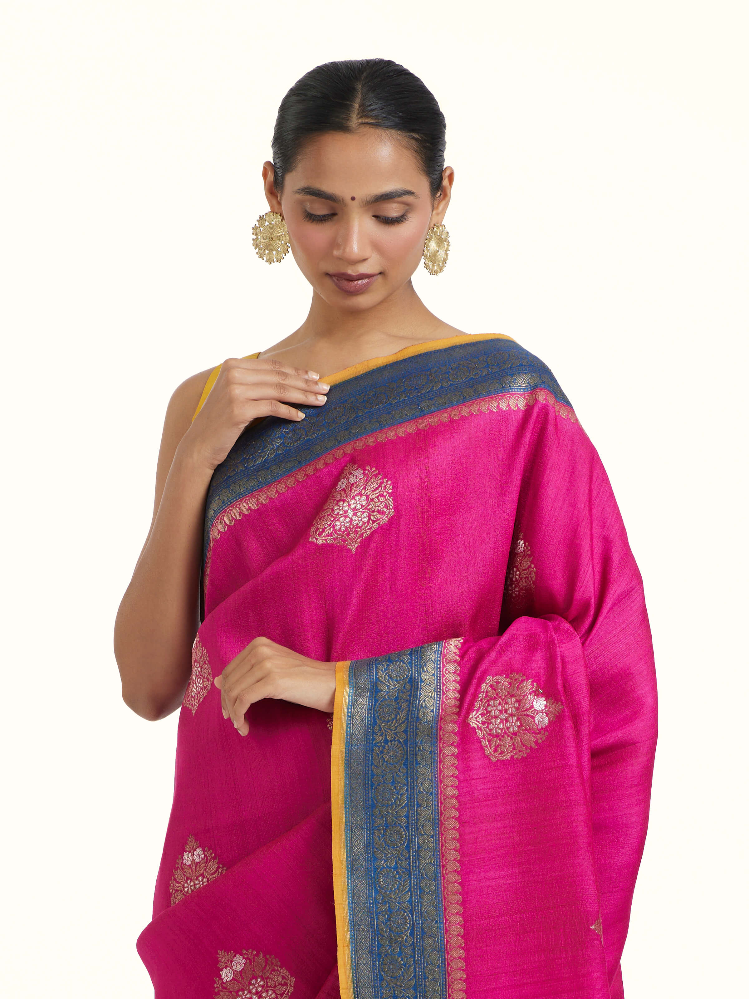 Pink Silk Kadhwa Handloom Banarasi Saree