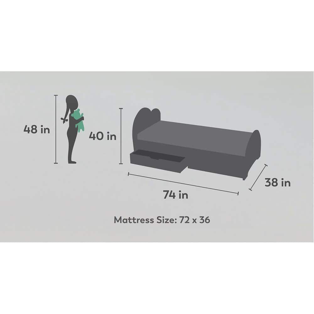 Cloud Tails Engineered Wood Drawer Storage Bed in Yellow Colour