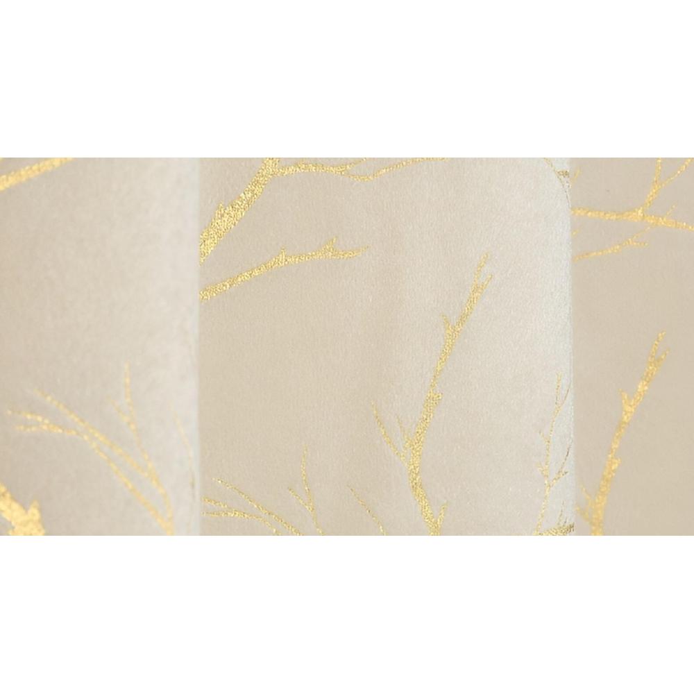 Golden Velvet Abstract Pack of 2 Pieces Blackout Window Curtain