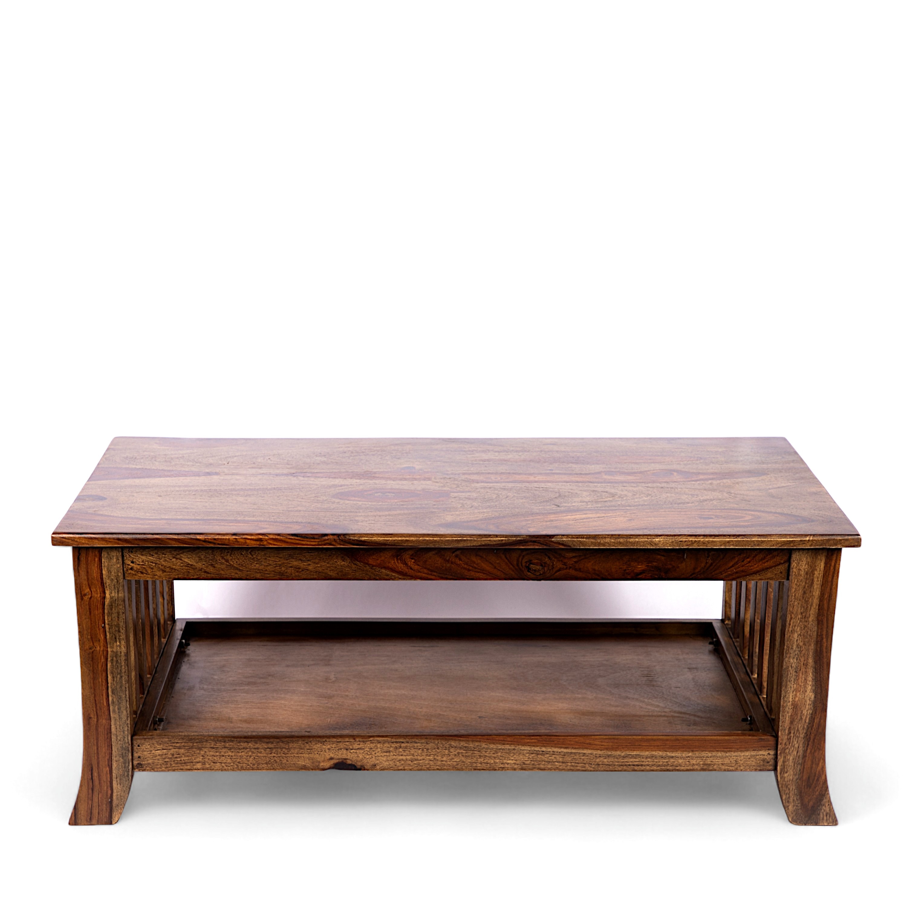 Omar Sheesham Wood Coffee Table In Teak Finish