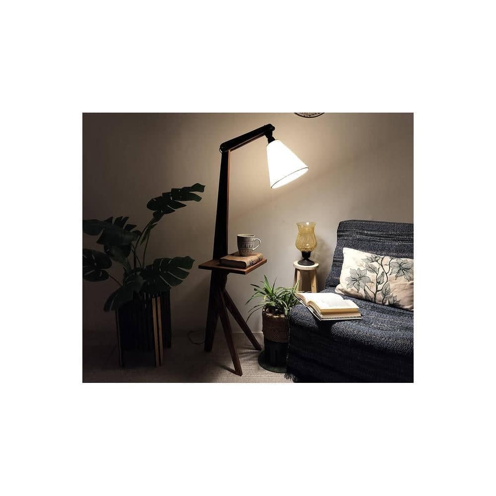 Hubert Beige Jute Floor Lamp with Beige Jute Base