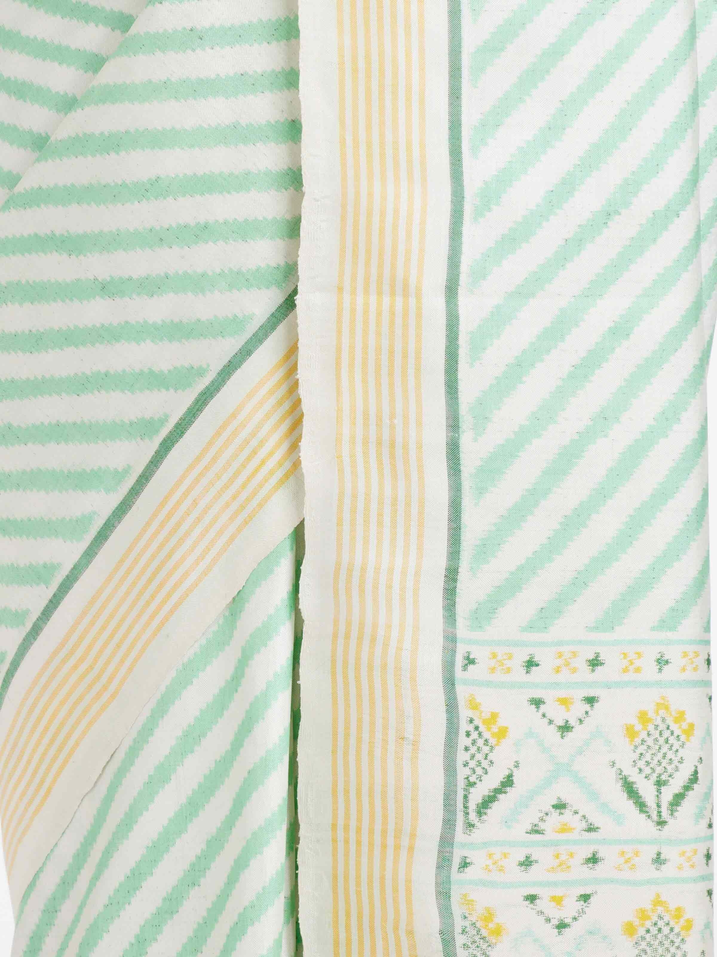 Draped detail view of the Blue Patan Patola Saree