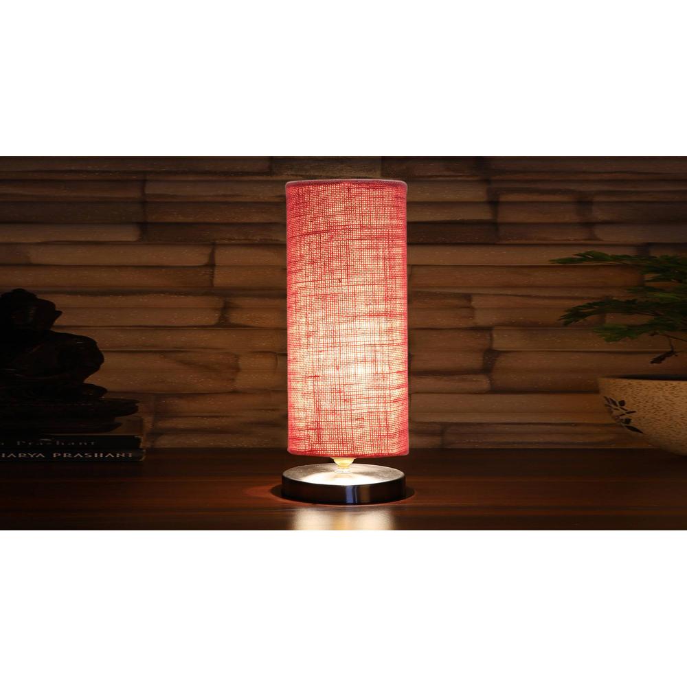 Pink Jute table lamp with Steel Base -10