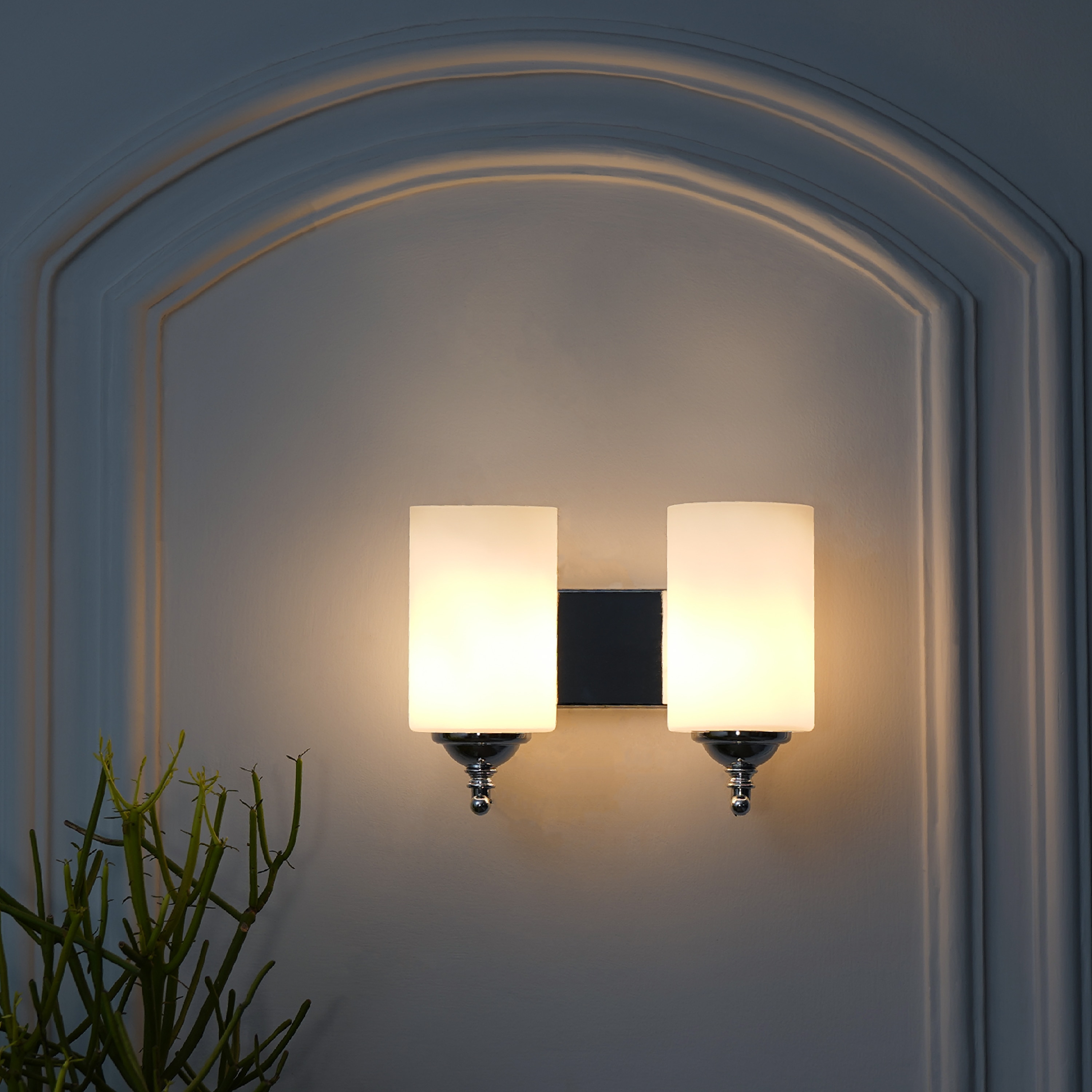 Roehm 2 Light Glass and Metal Wall Lamp - Kapoor Lamp Shades