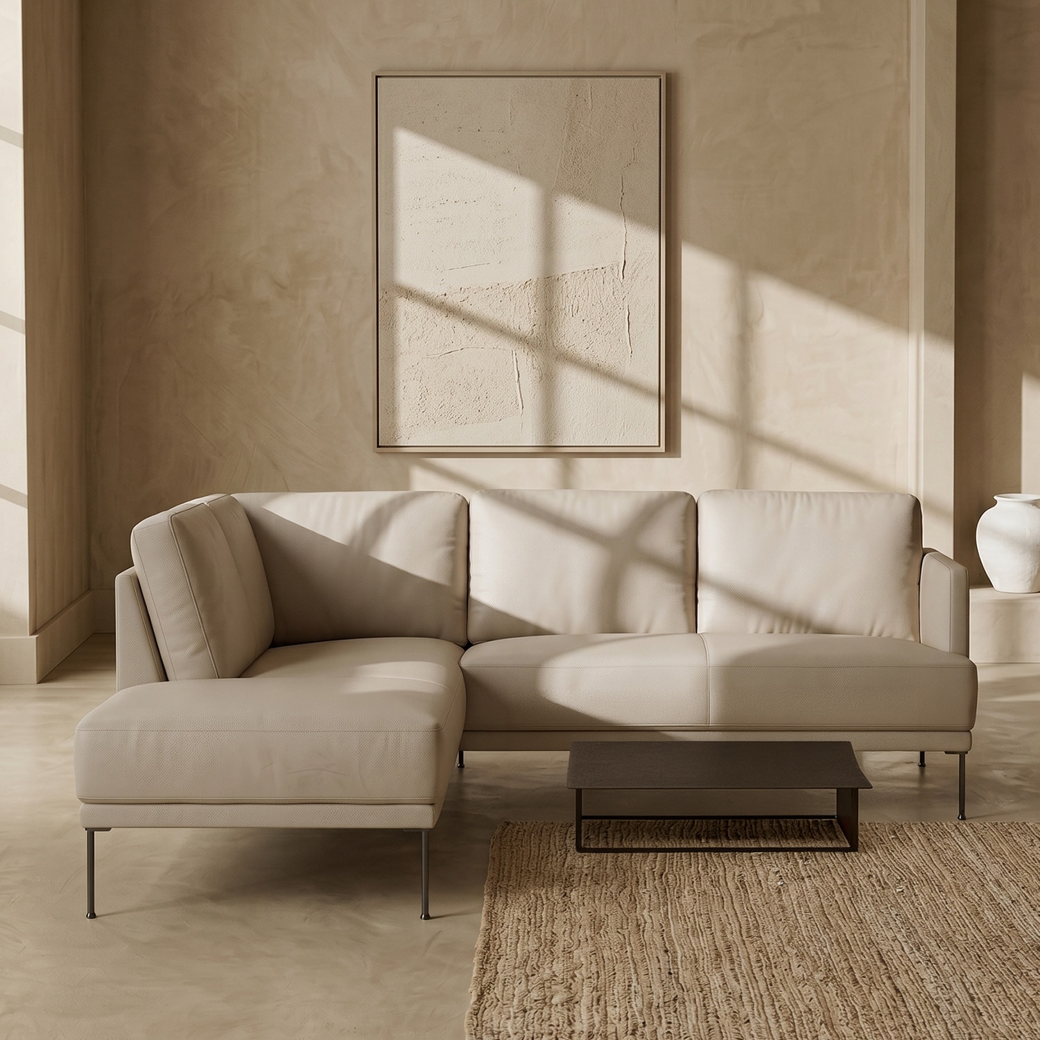 Modernelegance Wood Right Aligned 3-Seater With Upholstery Non Storage Sofa In Grey Colour - Nestroots
