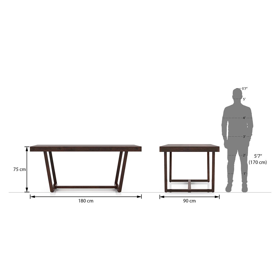 Caprica 6 Seater Dining Set (Colour- Sandshell Beige, Finish- Mango Walnut)