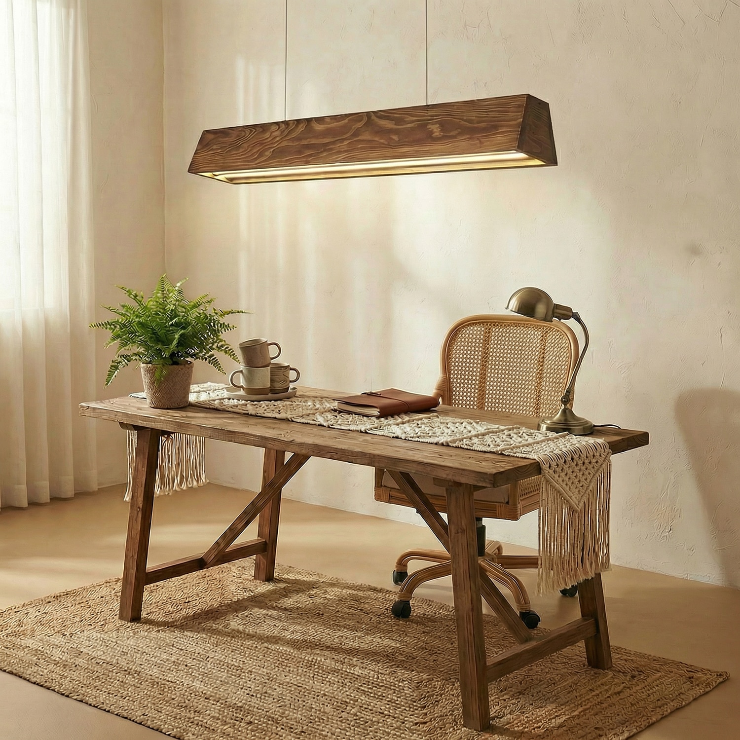 Sirius 48 Brown Solid Wood Cluster Hanging Light - Symplify