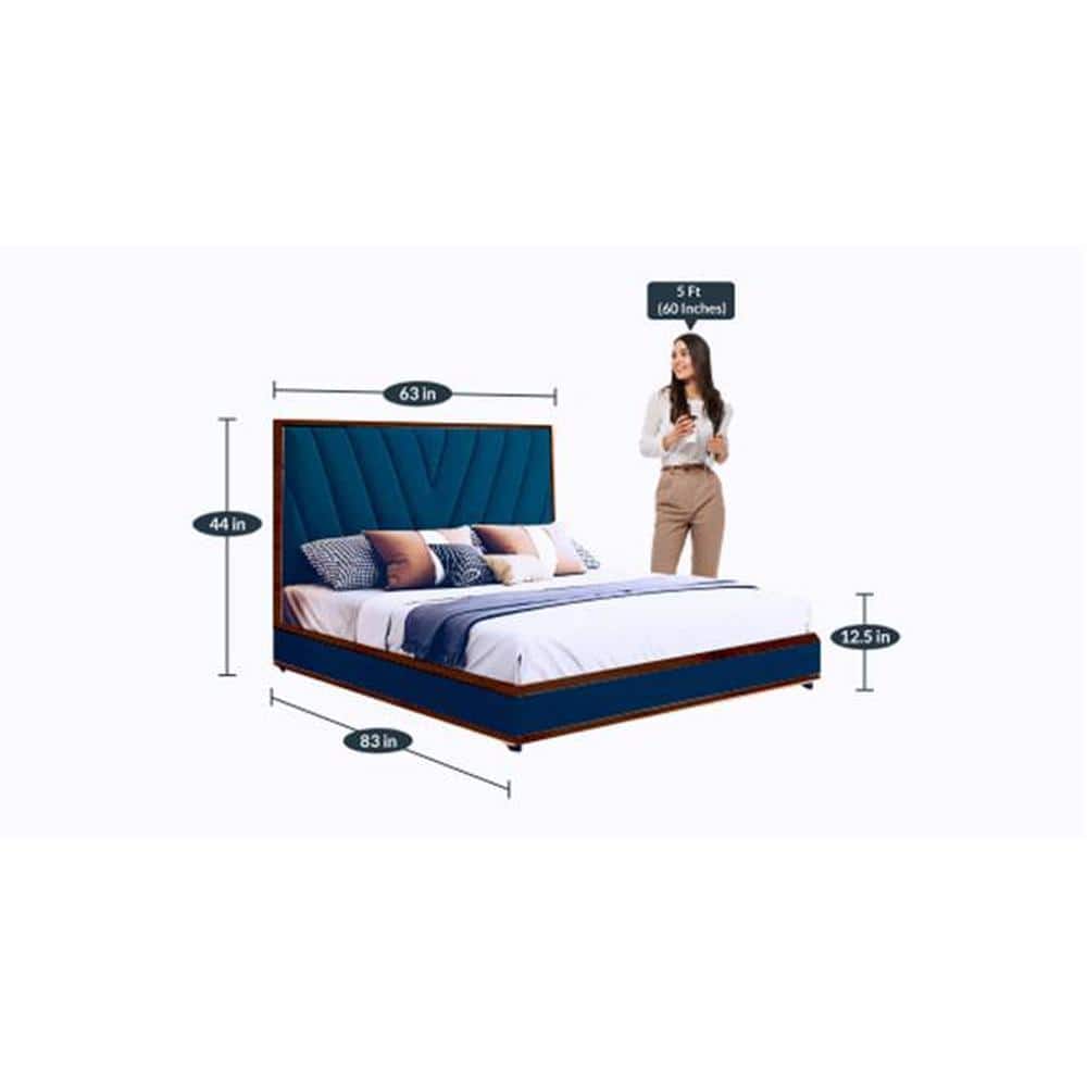 Vincent Engineered Wood Queen Size Non Storage Bed In Provincial Teak Finish