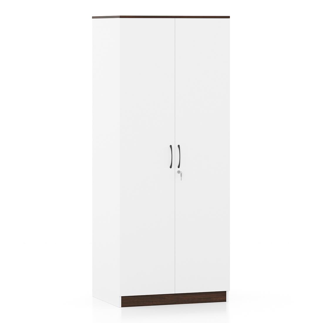 Riley Engineered Wood 2 Door Wardrobe in White Finish