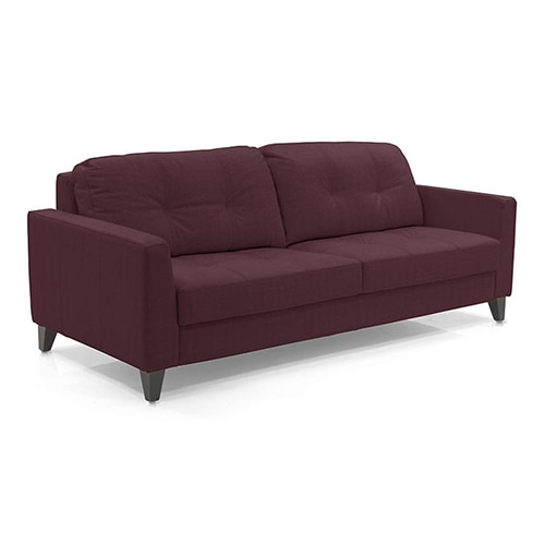 Franco 3 Seater Leather Sofa in Wine Colour - Urban Ladder