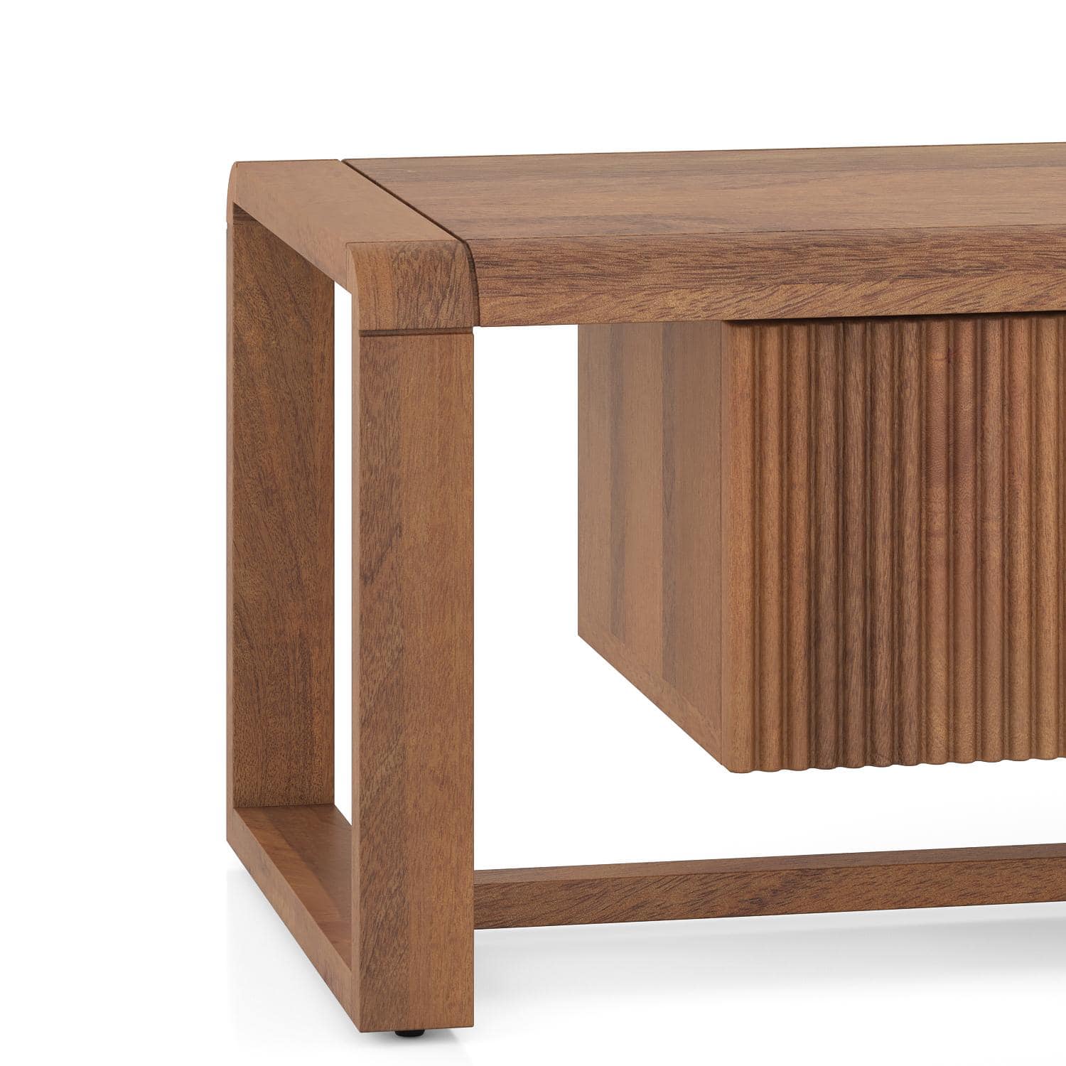 Linnea Solid Wood TV Cabinet In Amber Walnut Finish