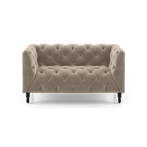 Henrietta 2 Seater Fabric Sofa (Cloudy Beige Velvet)