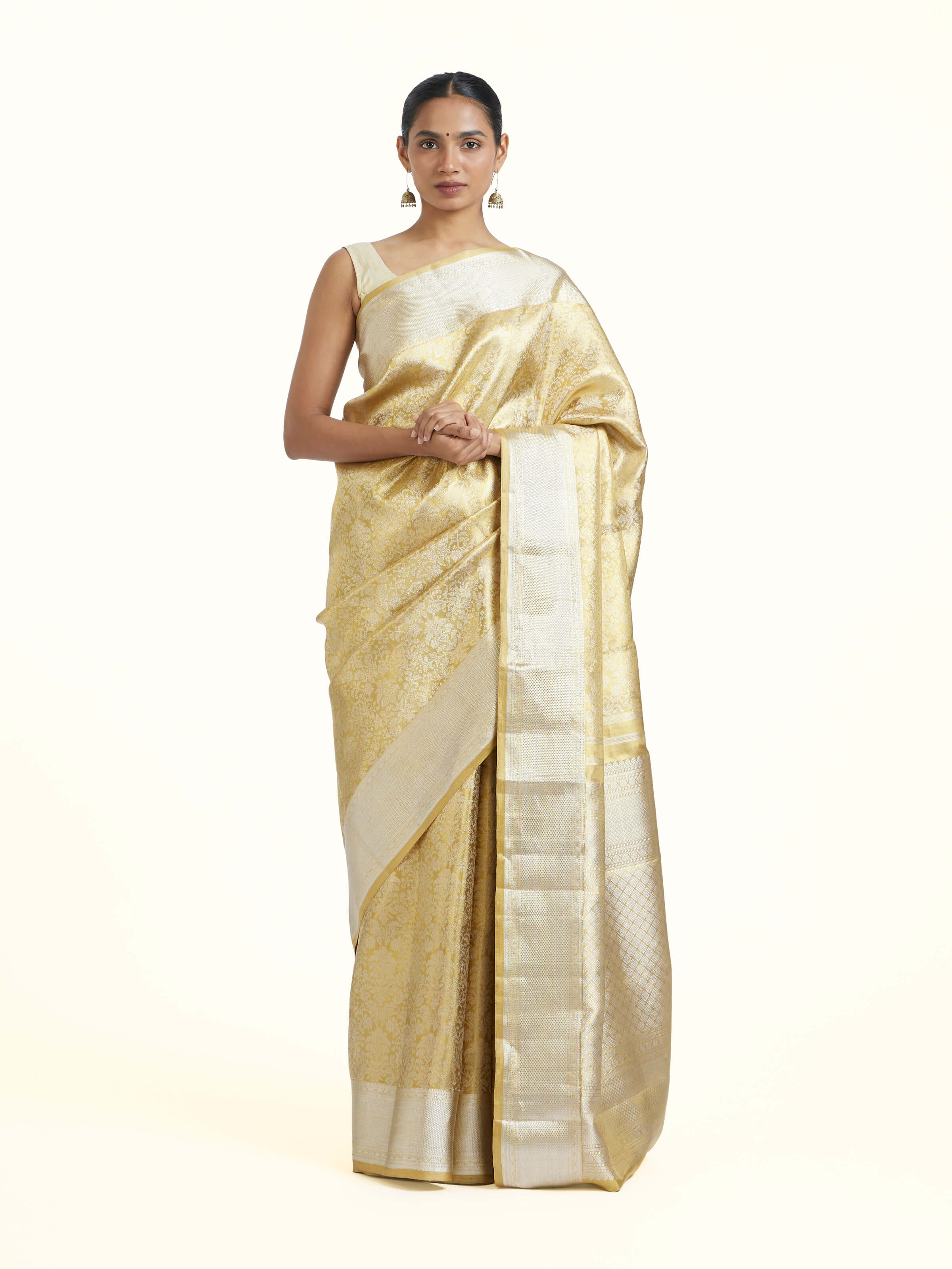 Gold Kancheepuram Silk Zari Saree
