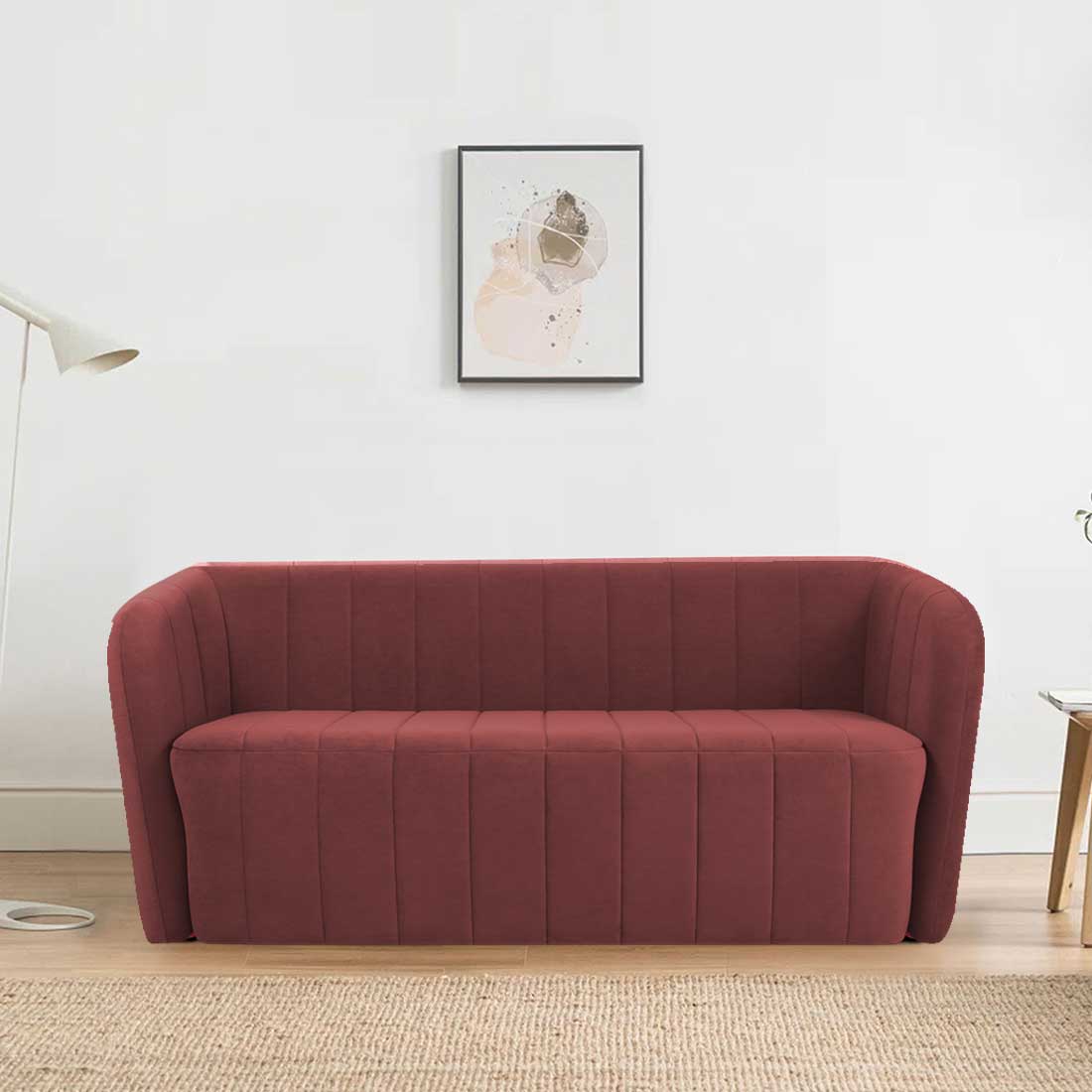 Candler Fabric Sofa (Pink) - Home Lifestylez